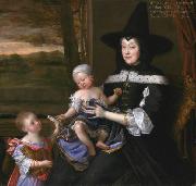 John Michael Wright, Portrait of Mrs Salesbury with her Grandchildren Edward and Elizabeth Bagot Oil on canvas
